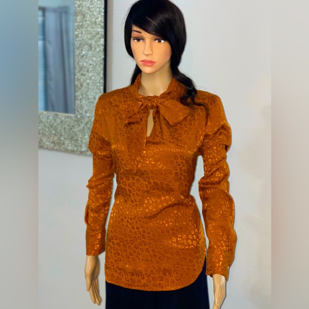 Loft rust colored silk medium blouse